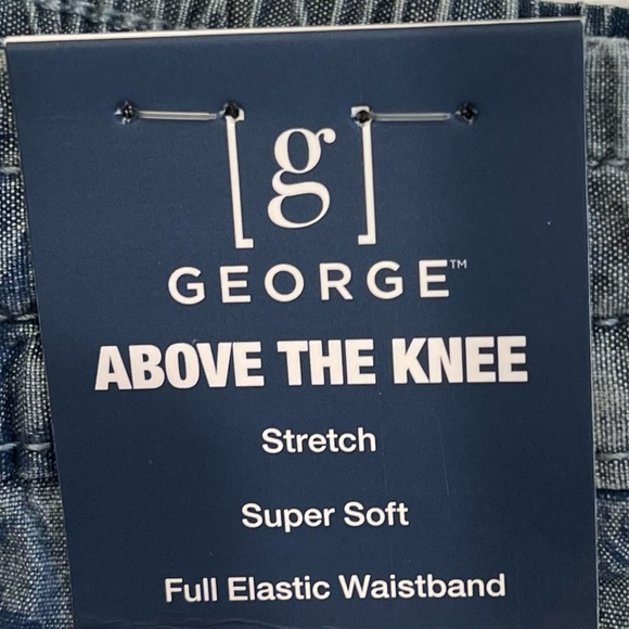 NWT - George Men's Blue/Palm "Above The Knee" with Stretch Shorts-Sizes XS S M L - Picture 3 of 6